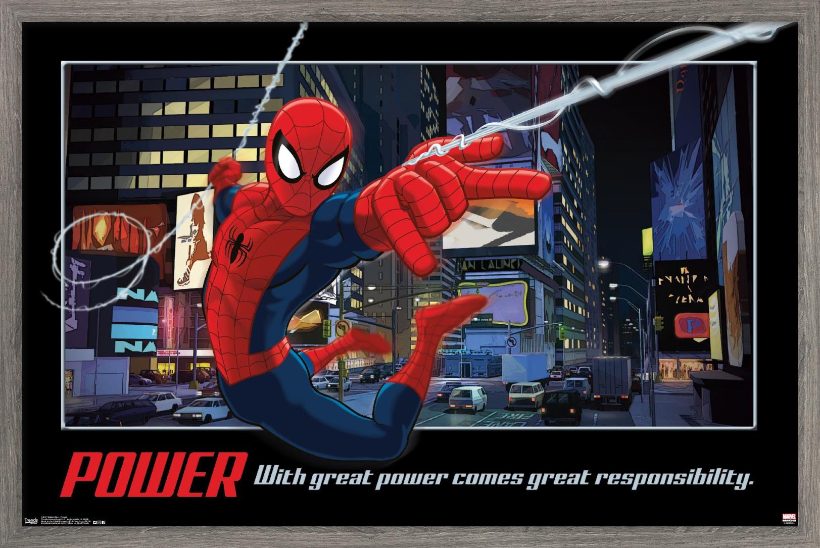 Marvel Comics - Spider-Man - Power Wall Poster, 14.725" x 22.375", Framed