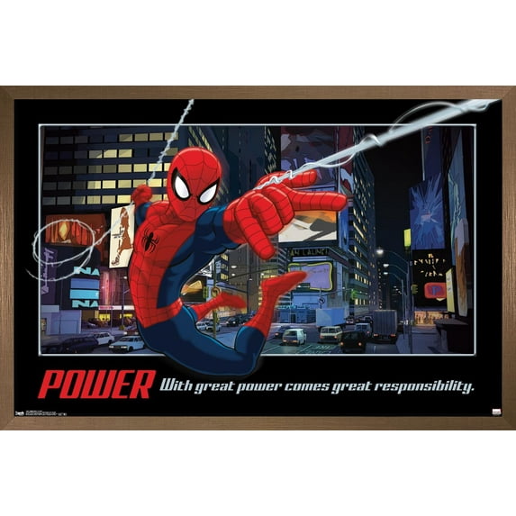 Marvel Comics - Spider-Man - Power Wall Poster, 14.725" x 22.375", Framed