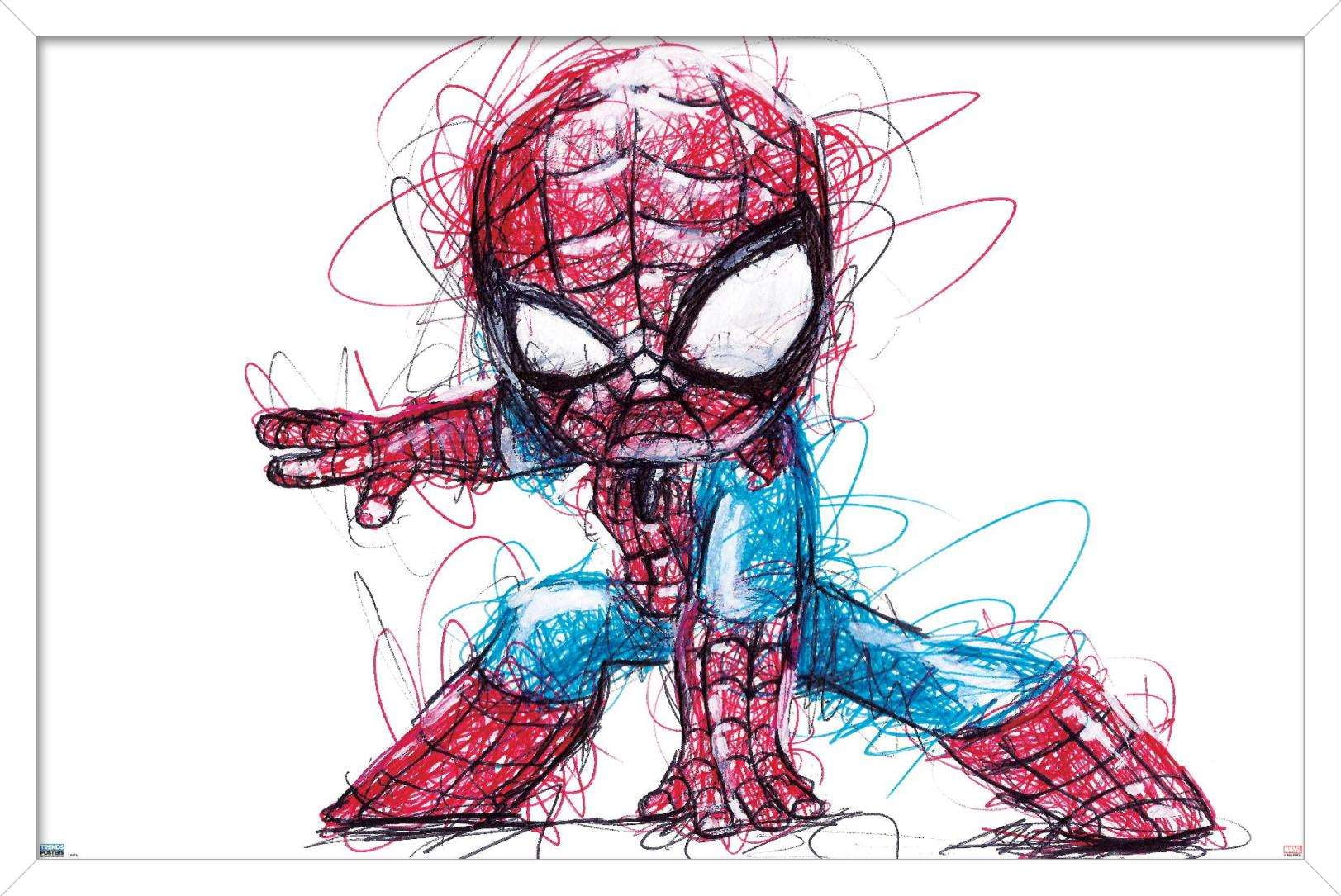 spiderman pencil drawing