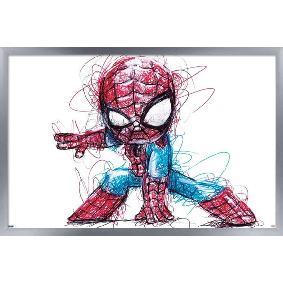 Marvel Comics - Spider-Man - Sketch Wall Poster, 22.375" x 34", Framed