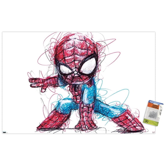 Marvel Spider-Man: Peter Parker (Comic) - Sketch Wall Poster with Push Pins, 22.375" x 34"