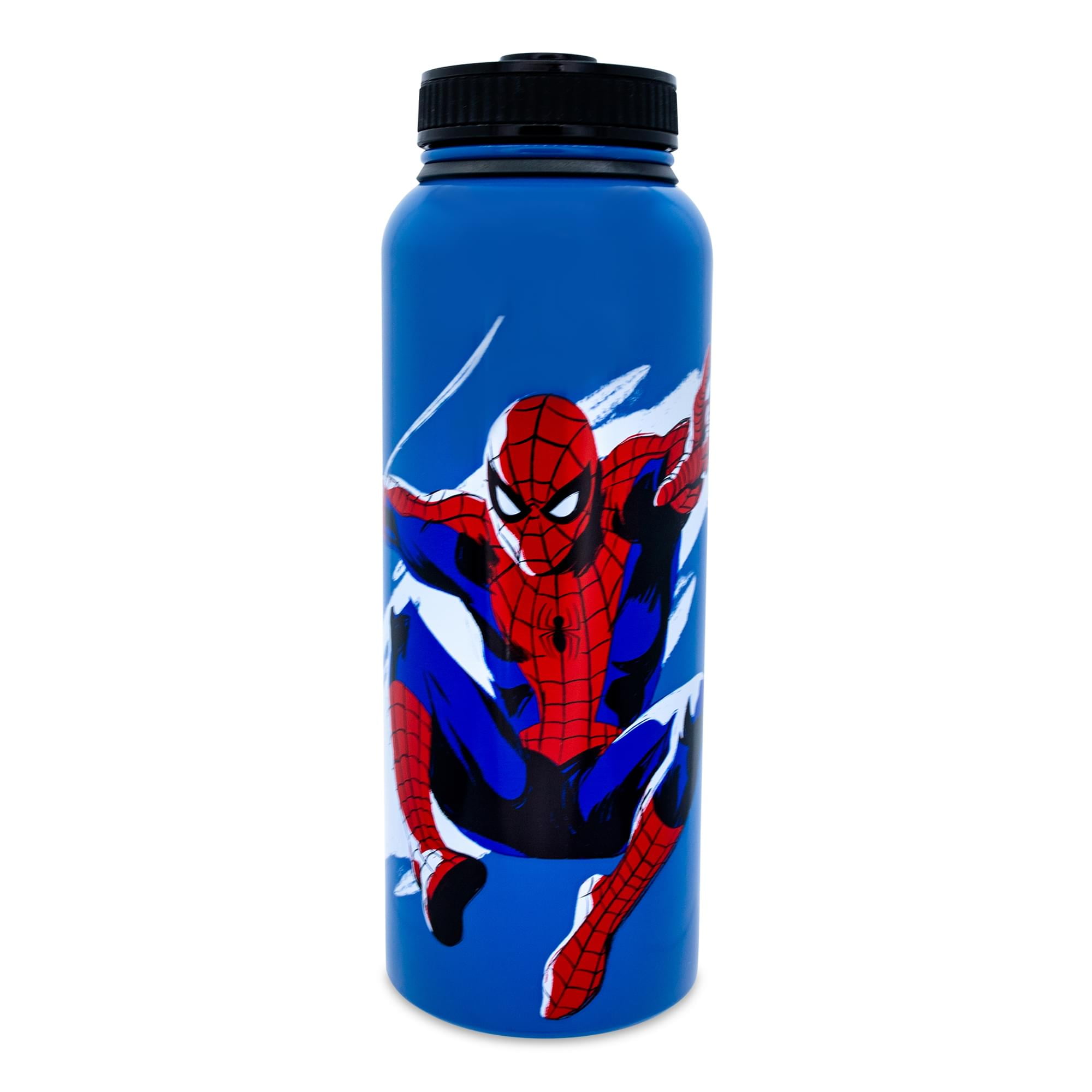 Marvel Spider-Man Spidey Cover Stainless Steel Water Bottle - BLACK