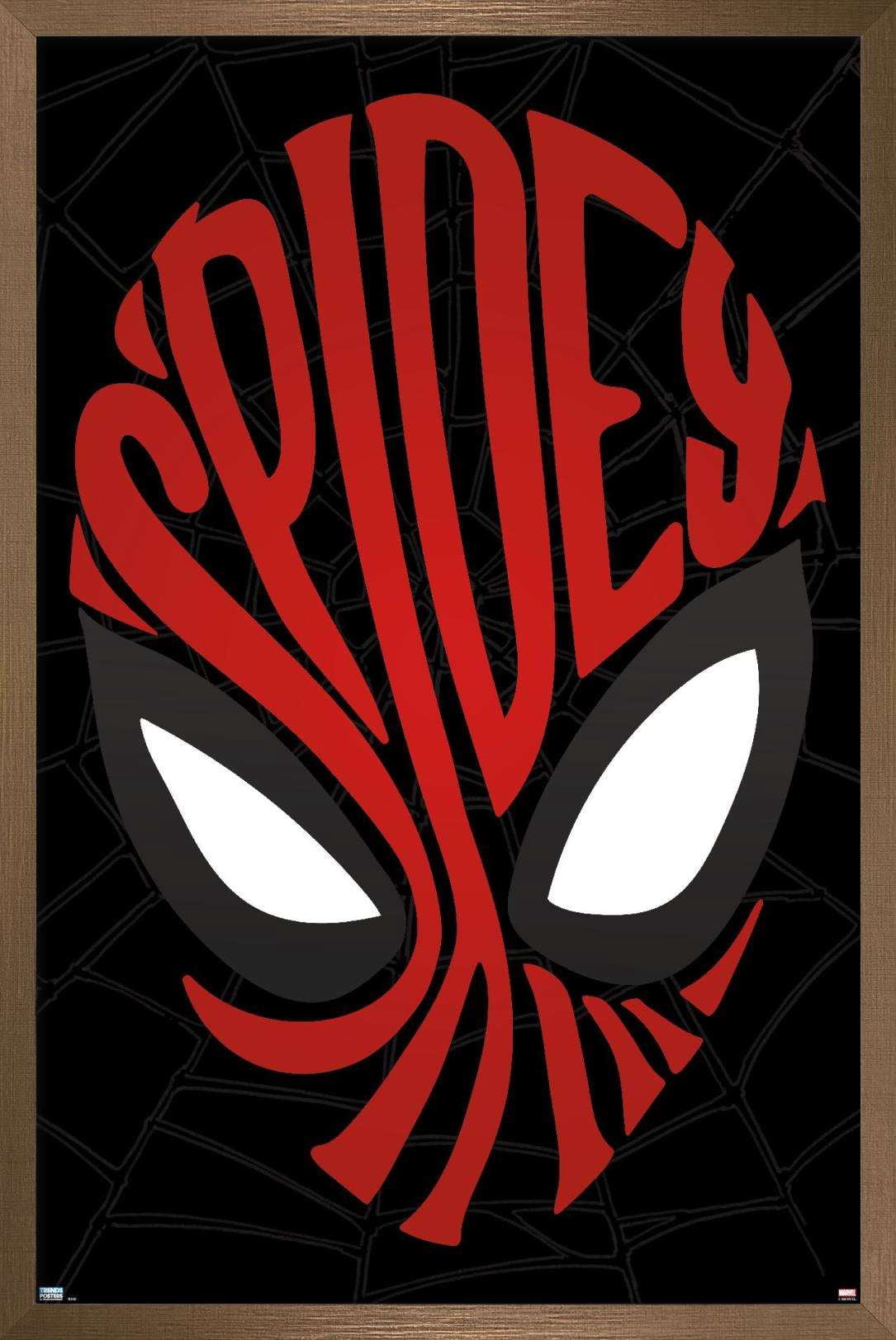 Marvel Comics - Spider-Man - Text Face Wall Poster, 14.725" x 22.375", Framed