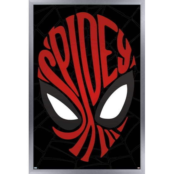 Marvel Comics - Spider-Man - Text Face Wall Poster, 22.375" x 34", Framed