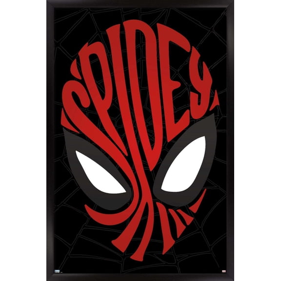 Marvel Comics - Spider-Man - Text Face Wall Poster, 22.375" x 34", Framed