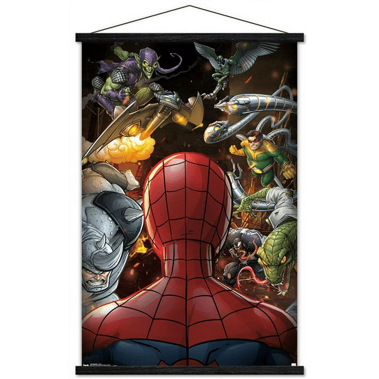 Trends International Marvel Spider-Man: Across The Spider-Verse - Masks One  Sheet Framed Wall Poster Prints Black Framed Version 14.725 x 22.375