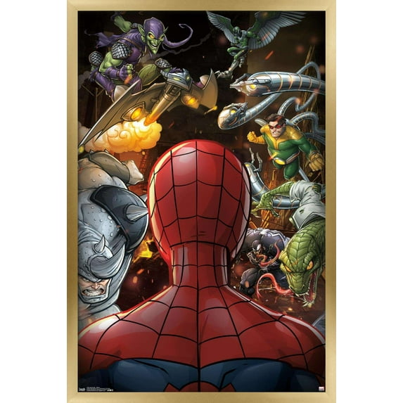 Marvel Comics - Spider-Man - Villains Wall Poster, 14.725" x 22.375", Framed