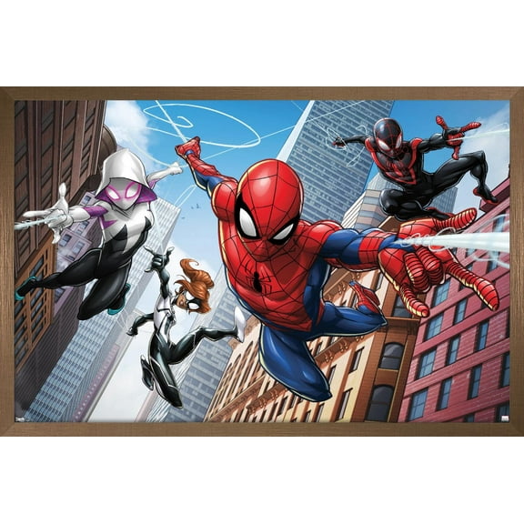 Marvel Comics - Spider-Man - Web Heroes Wall Poster, 22.375" x 34", Framed