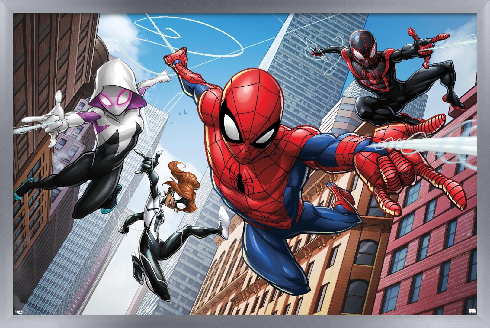 Marvel Comics - Spider-Man - Web Heroes Wall Poster, 22.375" x 34", Framed