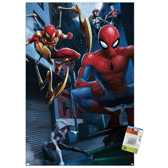 Marvel Comics - Spider-Man - Web Warriors Wall Poster with Push Pins, 22.375" x 34"