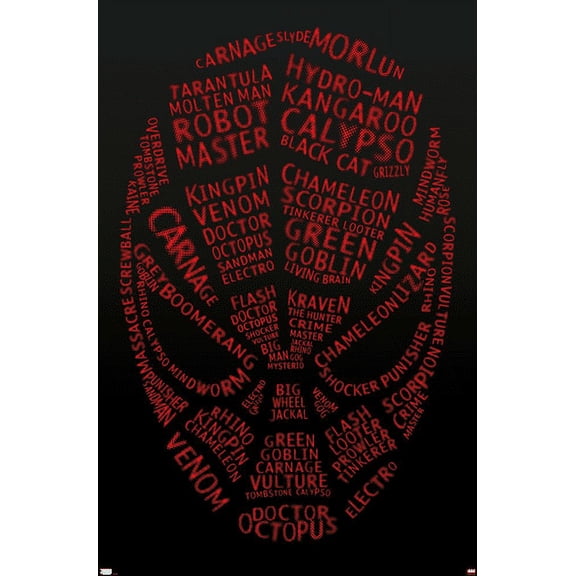 Marvel Comics - Spider-Man - Word Mask Wall Poster, 22.375" x 34"