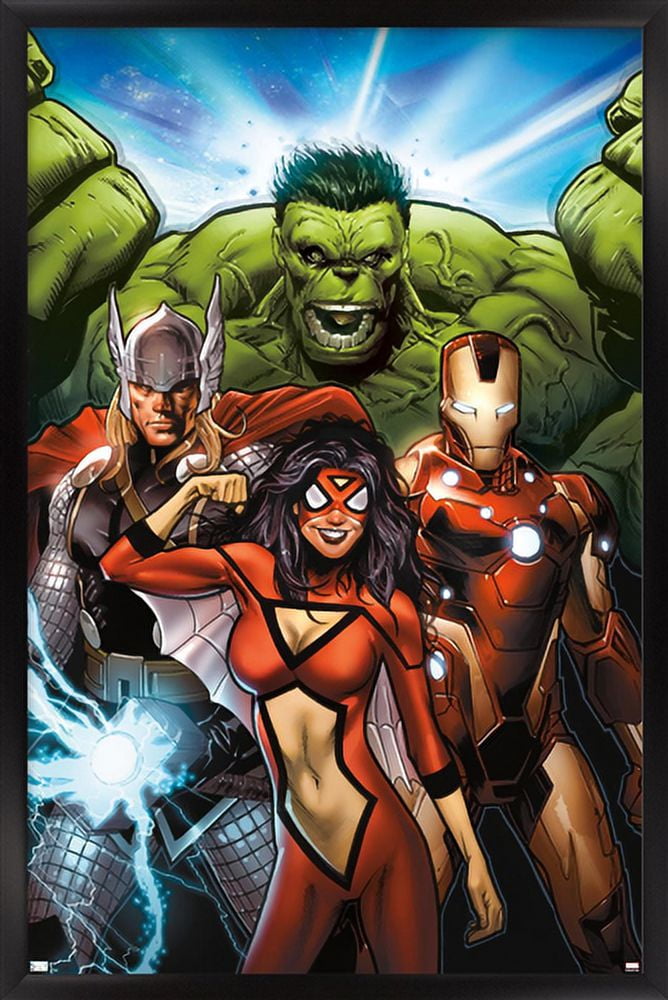 Marvel Comics - Spider Woman - Avengers Assemble #10 Wall Poster, 14.725" x 22.375", Framed