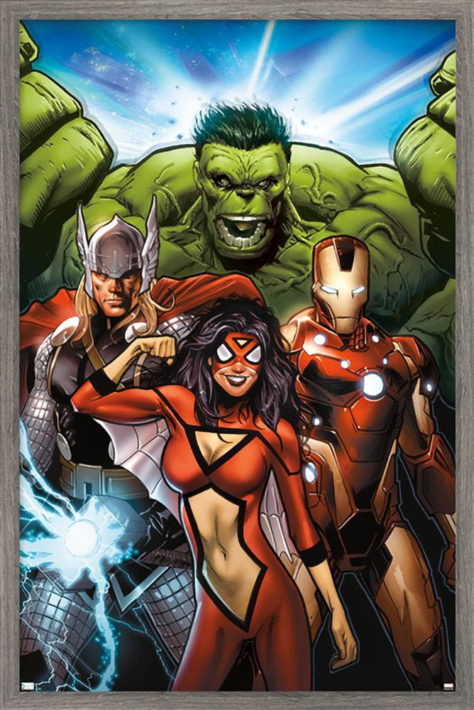Marvel Comics - Spider Woman - Avengers Assemble #10 Wall Poster, 14.725" x 22.375", Framed