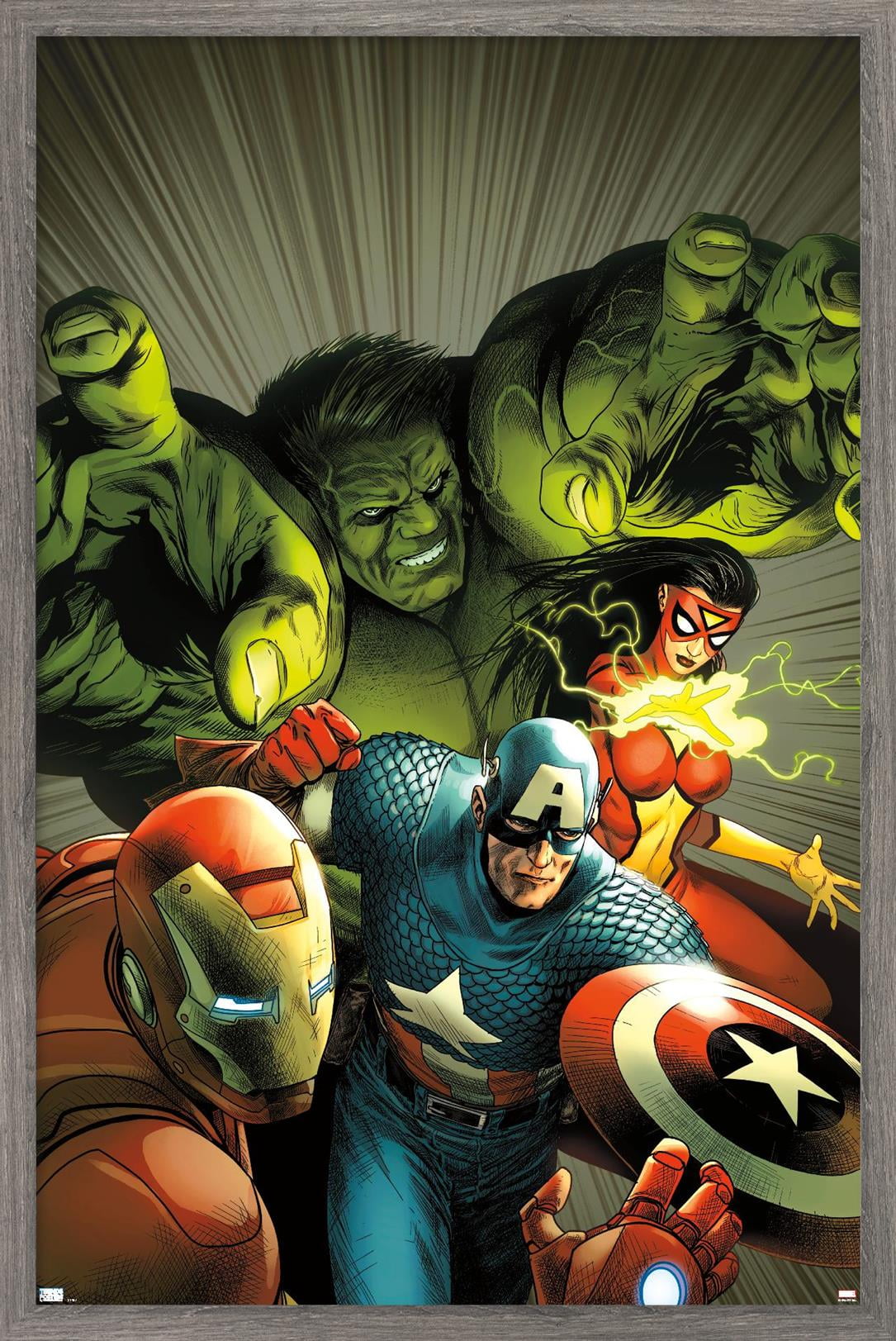 Marvel Comics - Spider Woman - Avengers Assemble #9 Wall Poster, 14.725" x 22.375", Framed