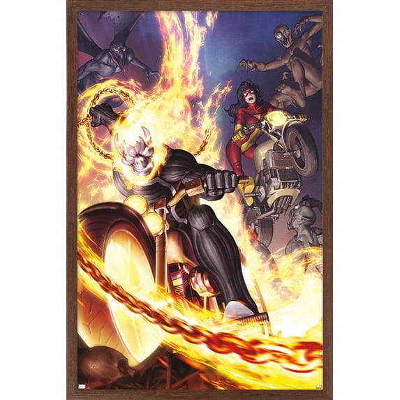 Marvel Comics - Spider Woman - Ghost Rider #6 Wall Poster, 14.725" x 22.375", Framed