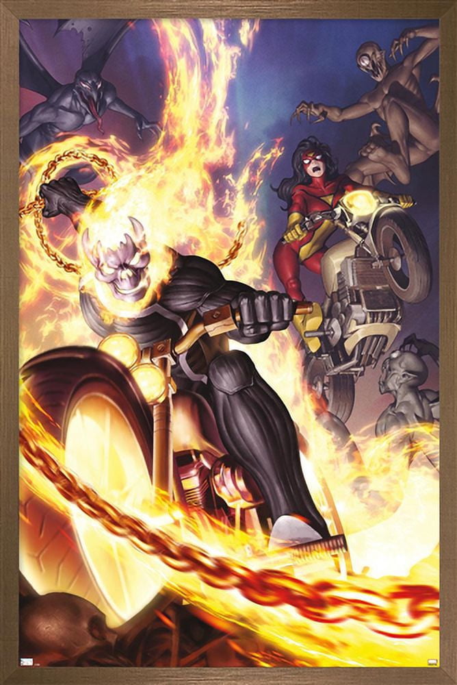 Marvel Comics - Spider Woman - Ghost Rider #6 Wall Poster, 22.375" x 34", Framed