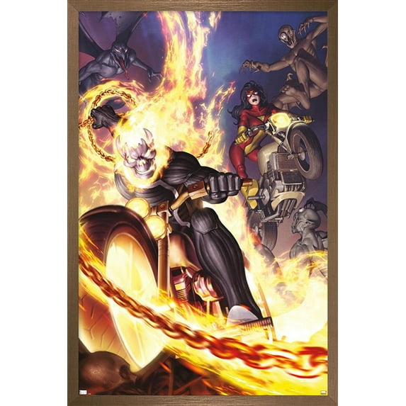 Marvel Comics - Spider Woman - Ghost Rider #6 Wall Poster, 22.375" x 34", Framed