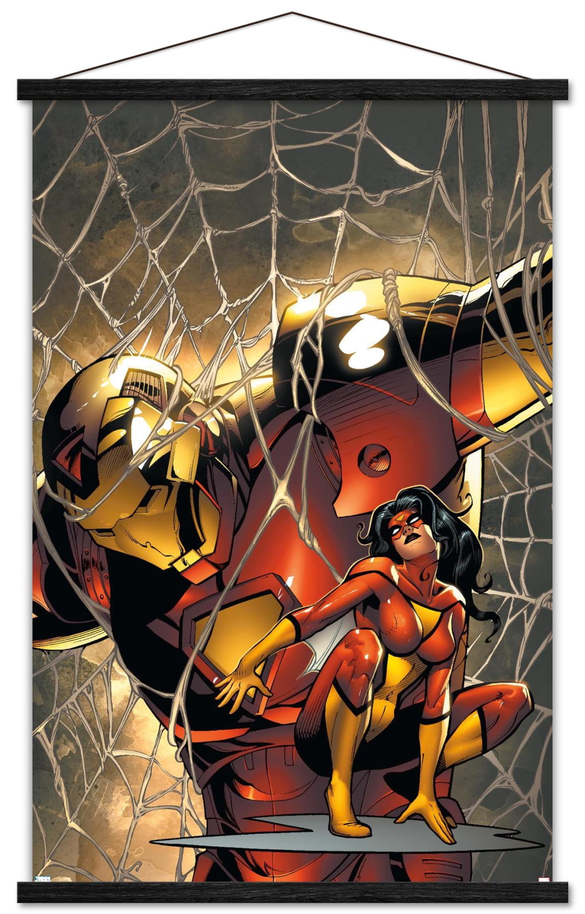 Marvel Comics - Spider Woman - Marvel Adventures Iron Man #10 Wall Poster with Wooden Magnetic Frame, 22.375" x 34"