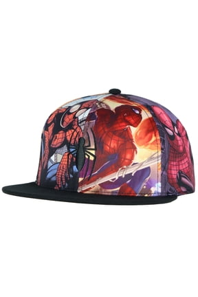 Marvel Comics Spiderman Allover Sublimated Scenes Design Adult Adjustable Snapback Hat Baseball Cap OSFM