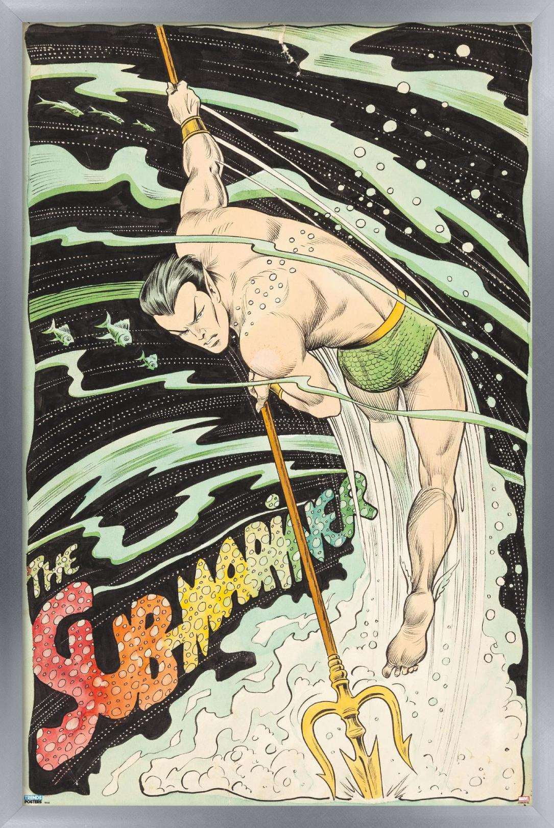 Marvel Comics - Sub-Mariner - Trident Wall Poster, 14.725" x 22.375", Framed