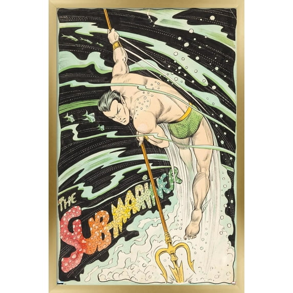 Marvel Comics - Sub-Mariner - Trident Wall Poster, 14.725" x 22.375", Framed