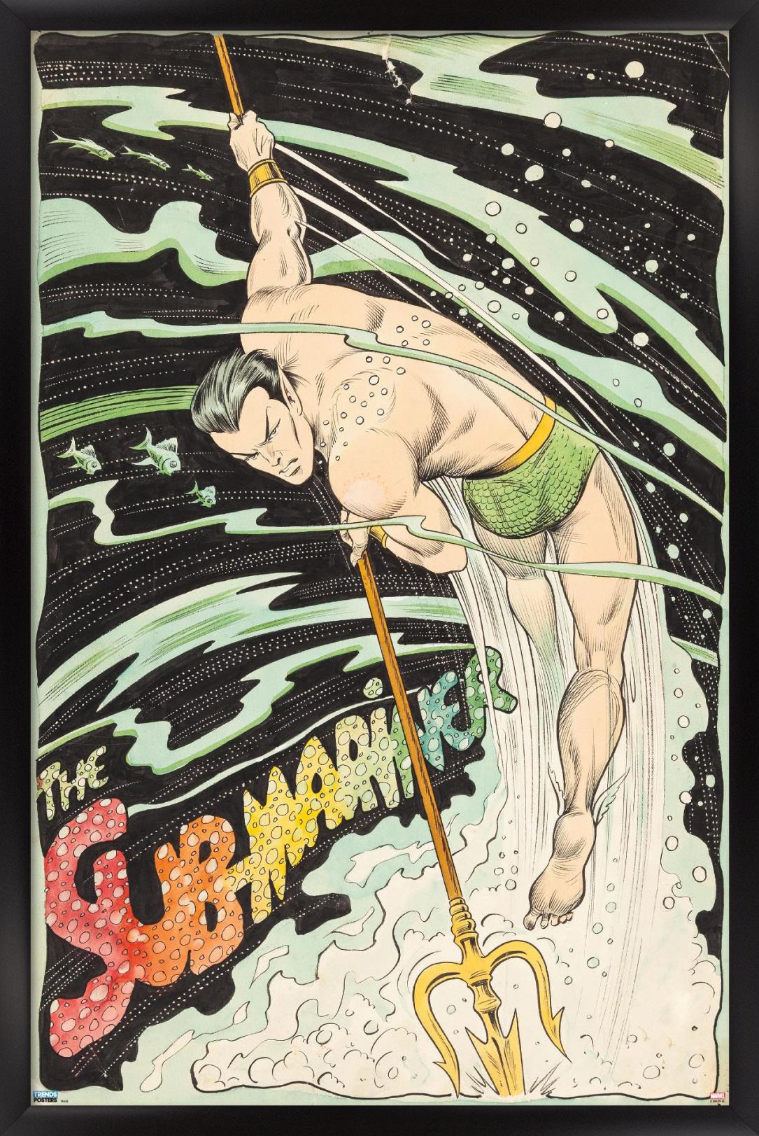 Marvel Comics - Sub-Mariner - Trident Wall Poster, 22.375" x 34", Framed