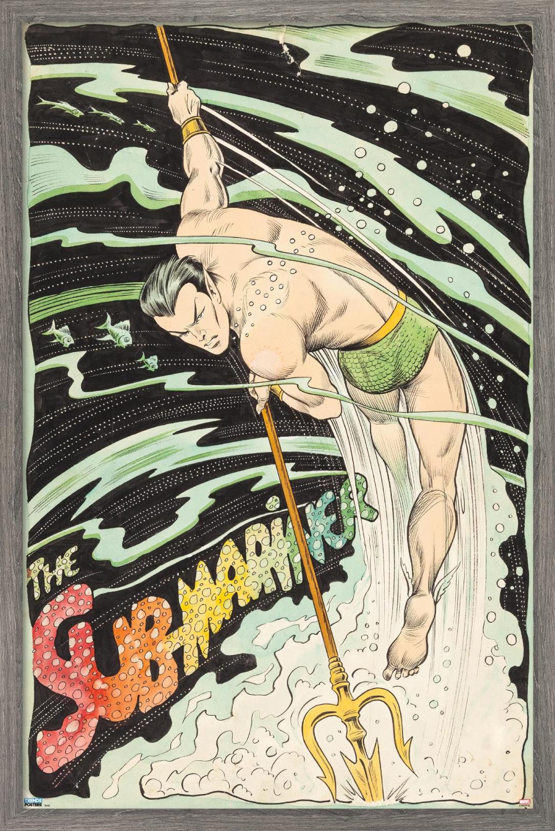Marvel Comics - Sub-Mariner - Trident Wall Poster, 22.375" x 34", Framed