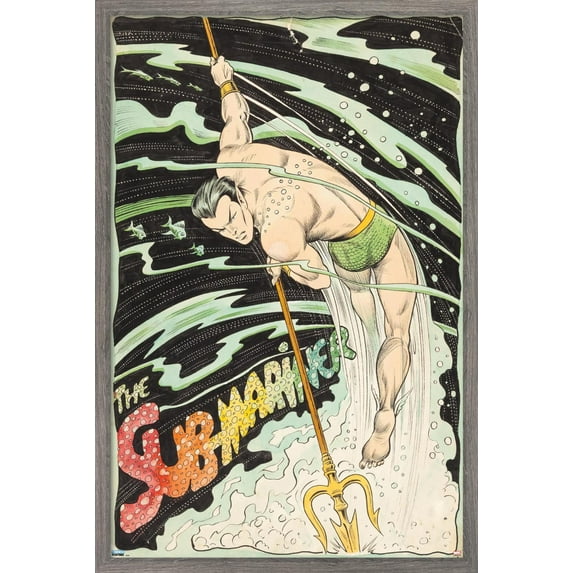 Marvel Comics - Sub-Mariner - Trident Wall Poster, 22.375" x 34", Framed