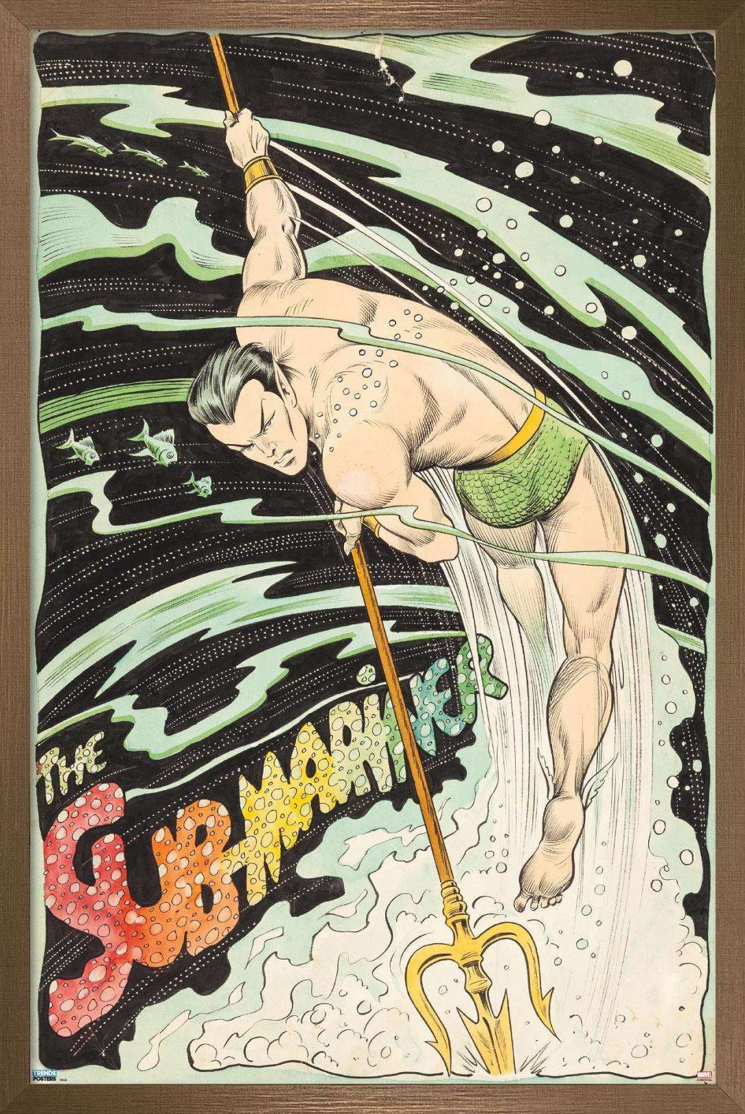 Marvel Comics - Sub-Mariner - Trident Wall Poster, 22.375" x 34", Framed