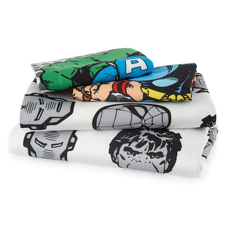 Marvel Comics Super Hero Microfiber Sheet Set, Full Bed Sheets