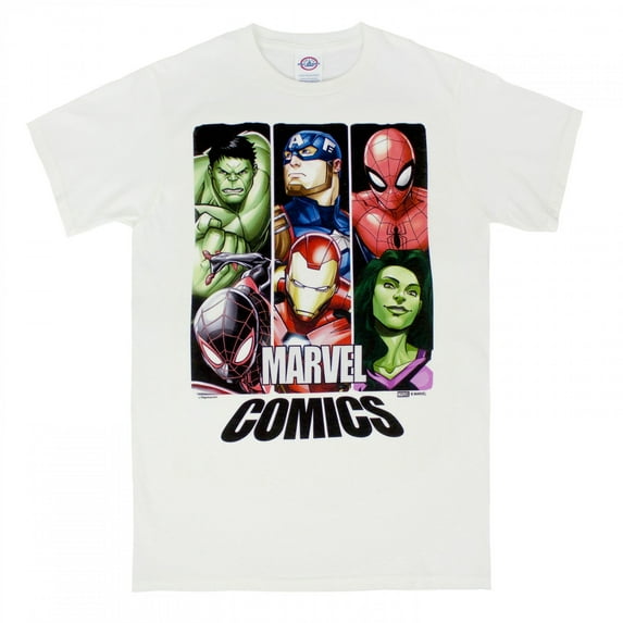Marvel Comics Super Heroes Tri Panel T-Shirt-Small