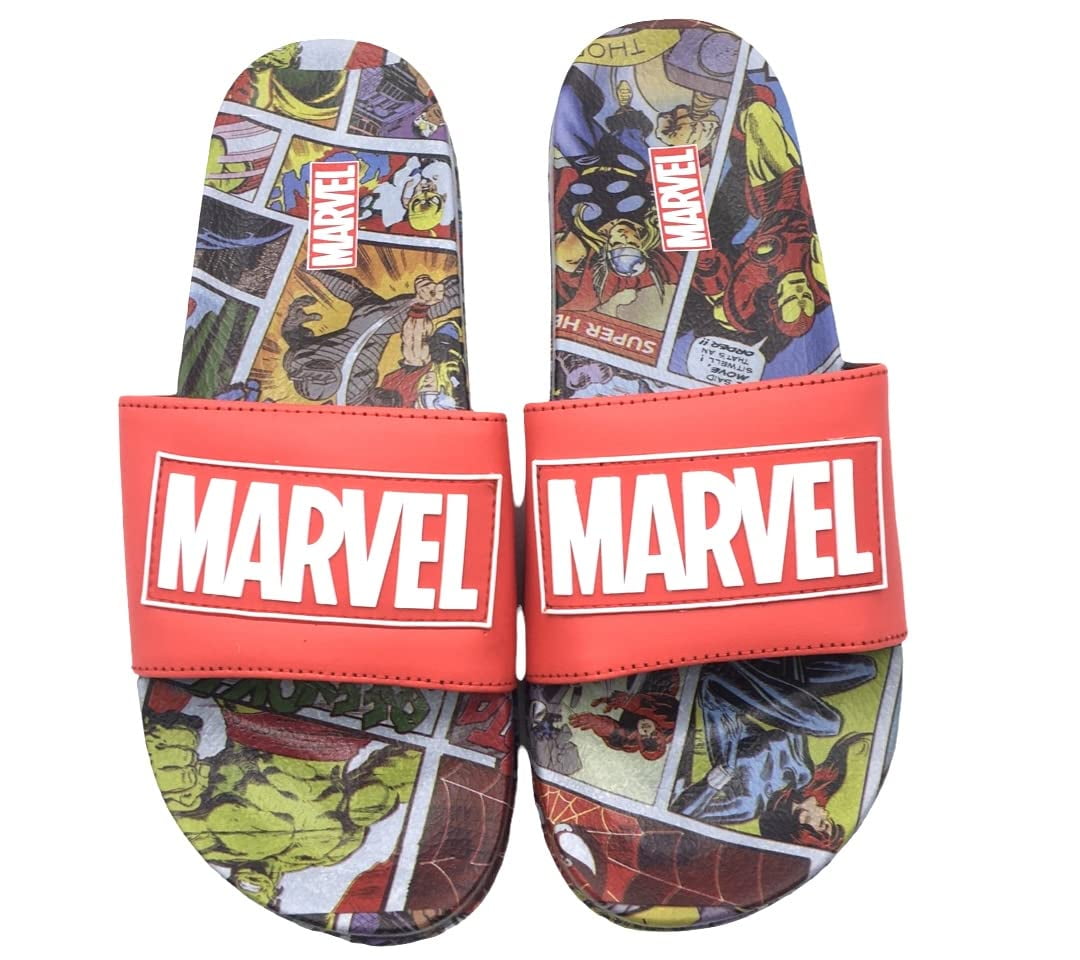 Marvel Comics Superhero Characters Men s Sandals Slides Walmart