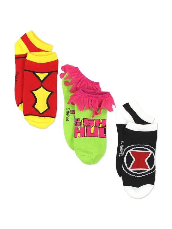 Comics Superhero Womens Novelty Costume 3 pack Low Rise Socks MCR1161