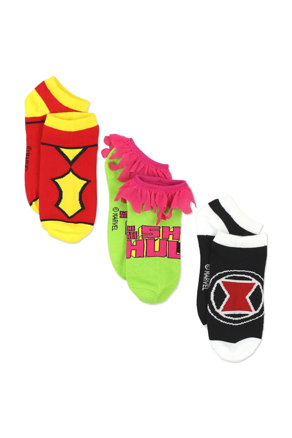 Comics Superhero Womens Novelty Costume 3 pack Low Rise Socks MCR1161