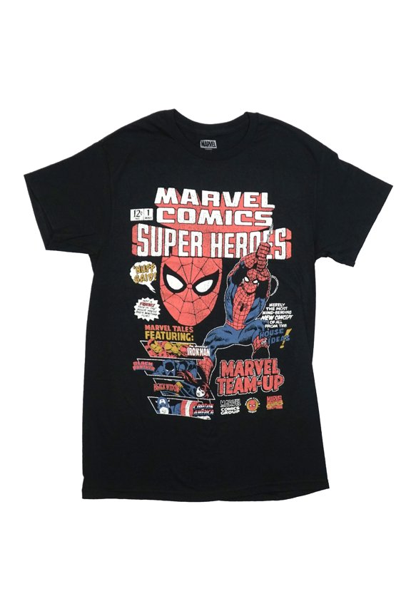 Marvel Comics Superheroes Mens T-Shirt - Heroes Spider-Man Team-Up