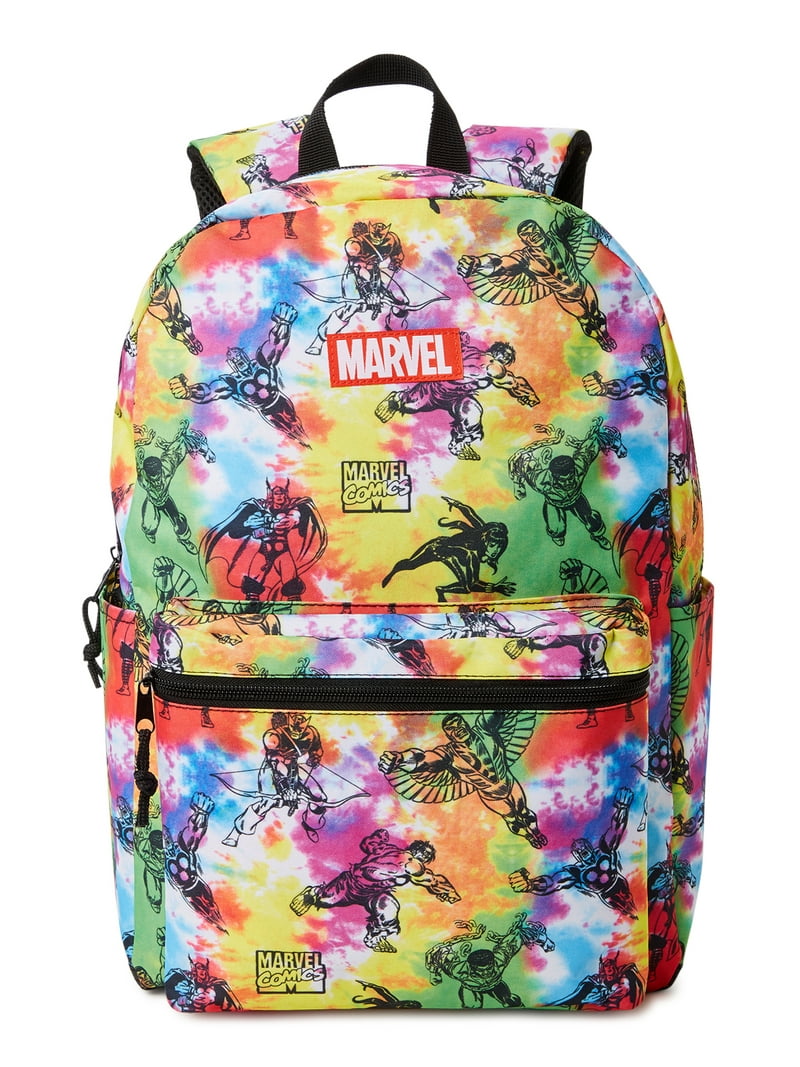 Marvel Superhero Printed Backpack, Unisex, Multi-Color Tie 