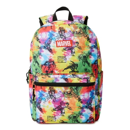Marvel Comics Superheroes Unisex Printed Backpack Multi-Color Tie Dye