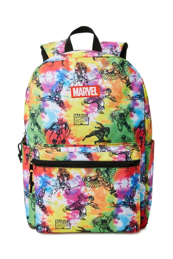 Comics Superheroes Unisex Printed Backpack Multi-Color Tie Dye