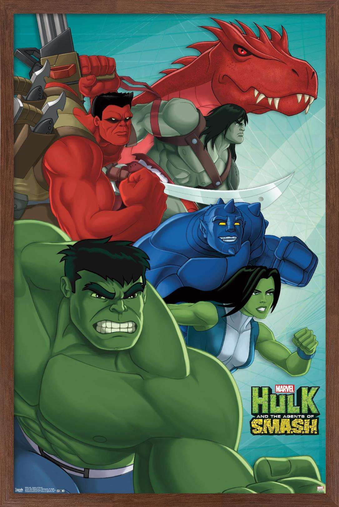 Marvel Comics TV - Hulk And The Agents Of Smash Wall Poster, 22.375" x 34", Framed