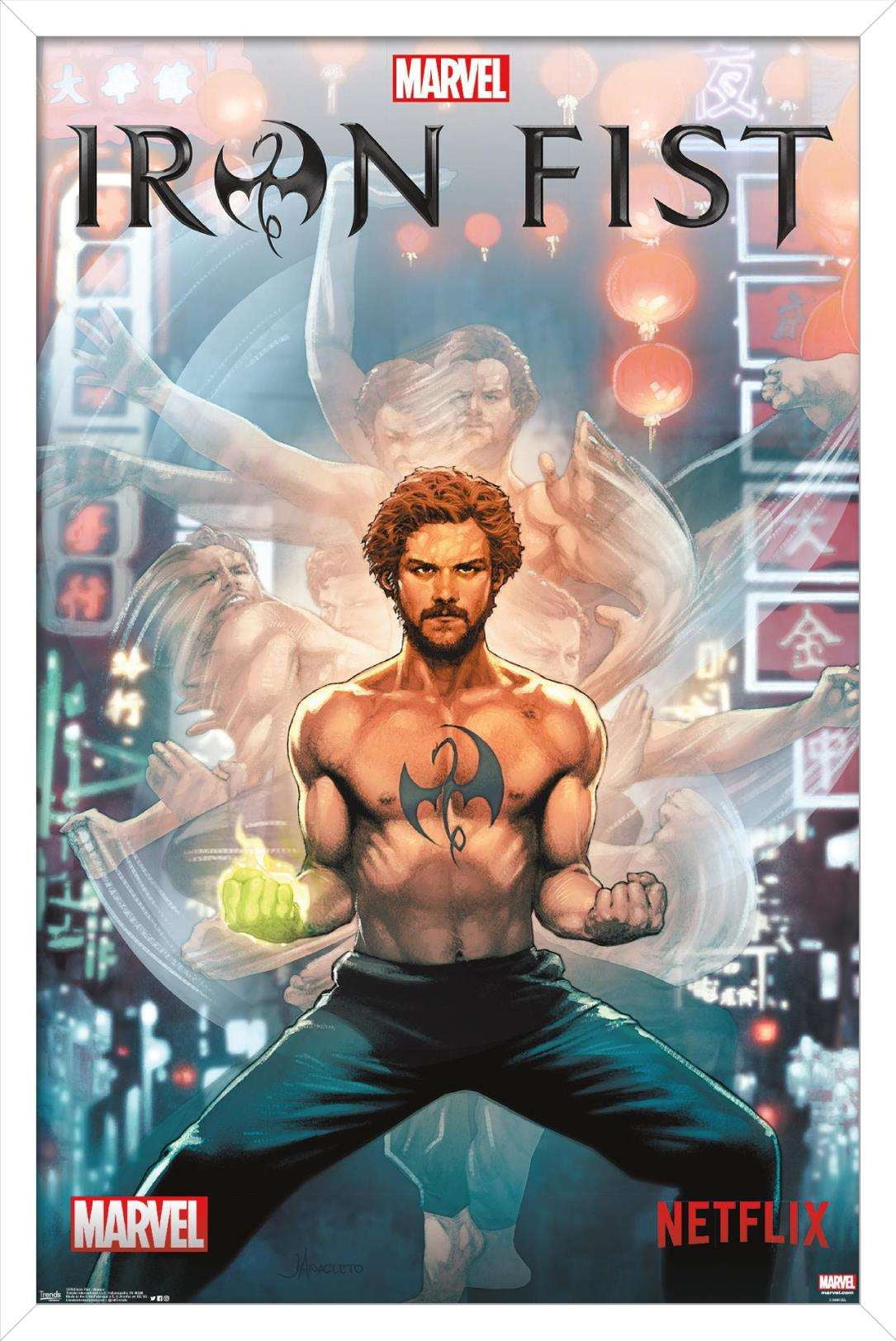 Marvel Comics TV - Iron Fist - Stance Wall Poster, 22.375" x 34", Framed