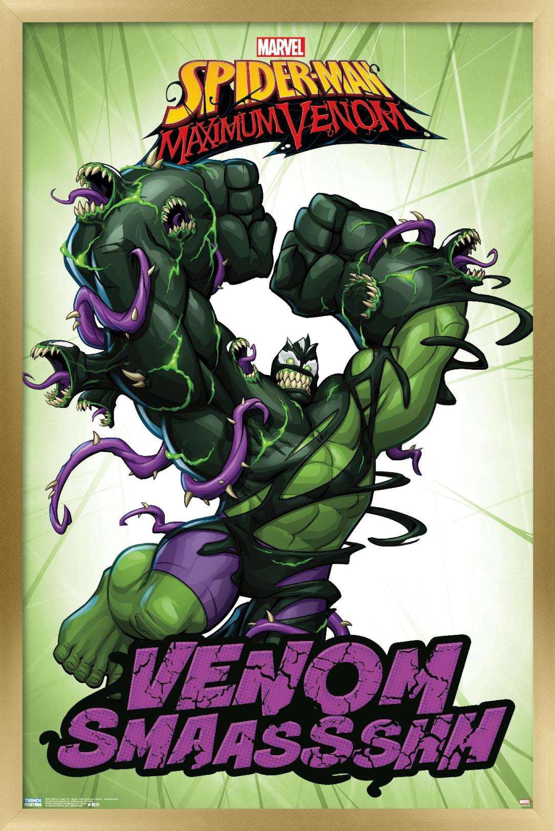 Marvel Comics TV - Spider- Man: Maximum Venom - Venom Smash Wall Poster, 22.375" x 34", Framed