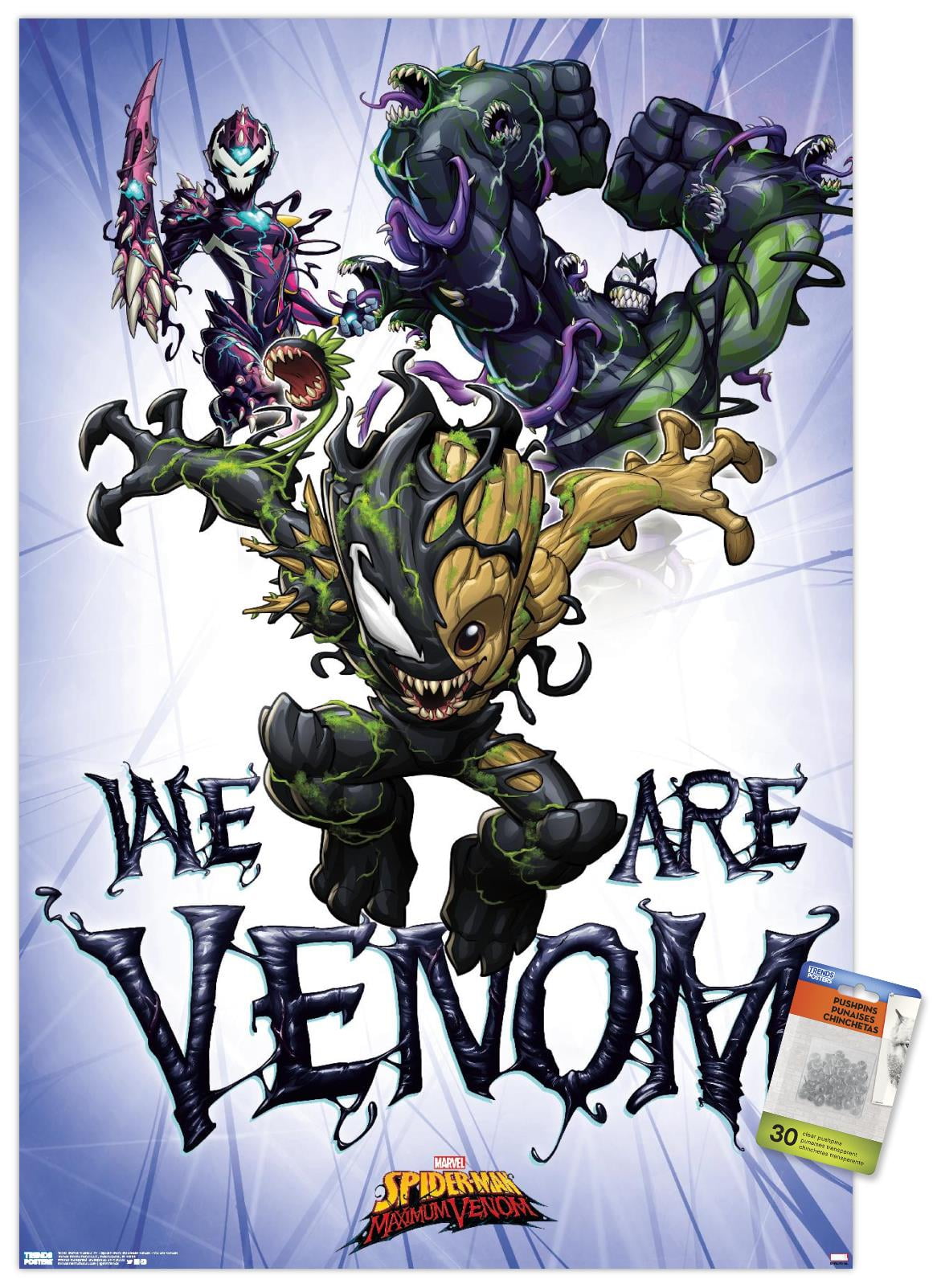 Marvel Comics TV - Spider- Man: Maximum Venom - We Are Venom Wall Poster with Pushpins, 22.375" x 34"