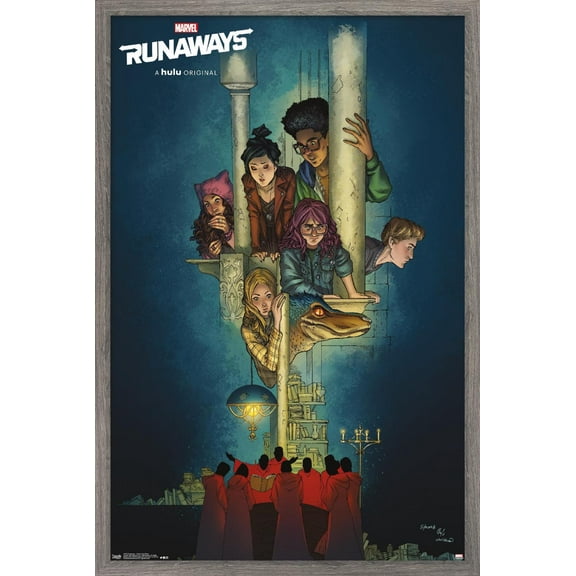 Marvel Comics TV - The Runaways - Comic One Sheet Wall Poster, 22.375" x 34", Framed