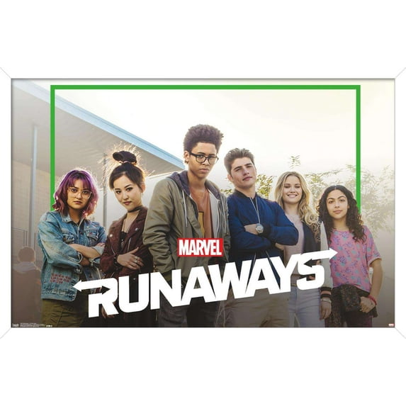 Marvel Comics TV - The Runaways - TV One Sheet Wall Poster, 14.725" x 22.375", Framed