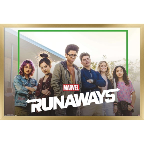 Marvel Comics TV - The Runaways - TV One Sheet Wall Poster, 22.375" x 34", Framed