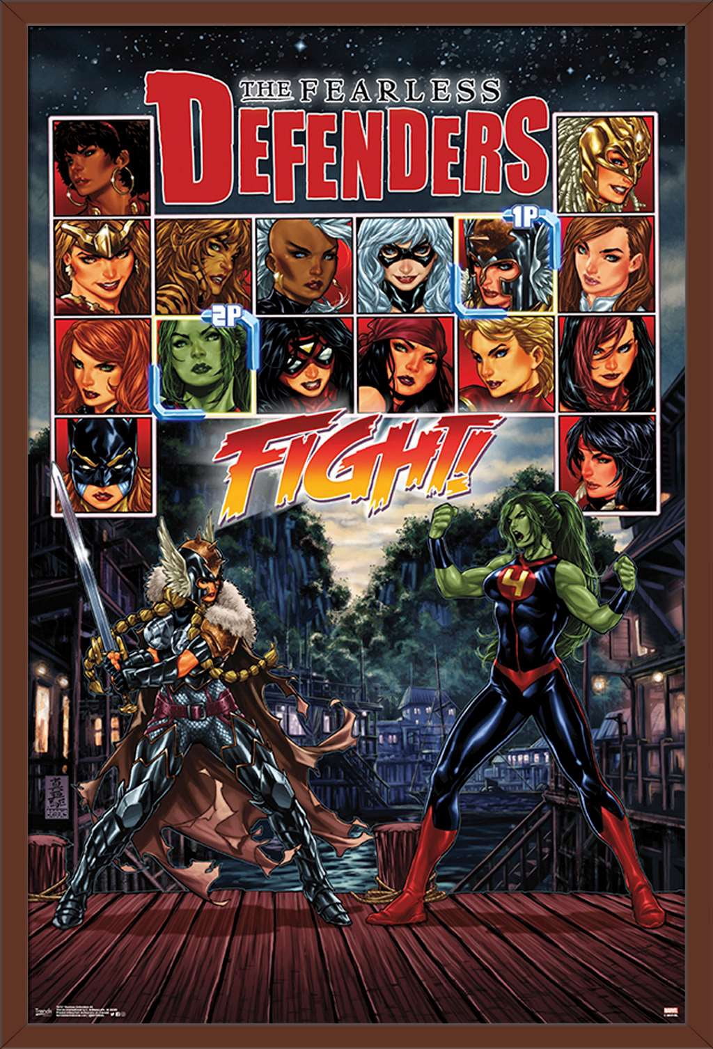 Marvel Comics - The Fearless Defenders - Fight! Wall Poster, 22.375" x 34", Framed