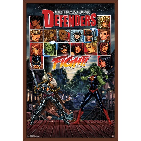 Marvel Comics - The Fearless Defenders - Fight! Wall Poster, 22.375" x 34", Framed