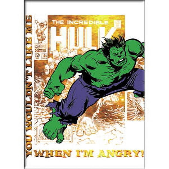 Marvel Comics: The Hulk, You Wouldn't Like me, When I'm Angry - Refrigerator Magnet, 2.5"x3.5"