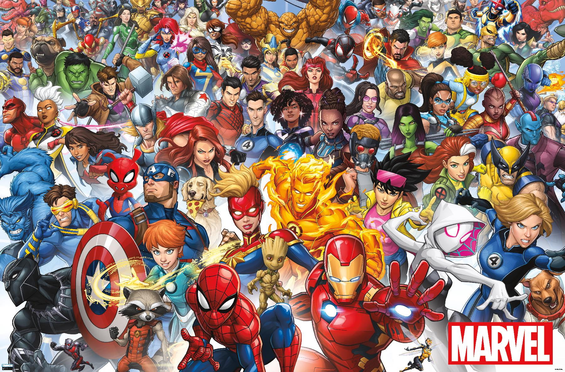 Marvel Comics The Marvel Lineup 2023 Wall Poster, 14.725" x 22.375