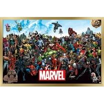 Marvel Comics - The Marvel Lineup Wall Poster, 14.725" x 22.375", Framed